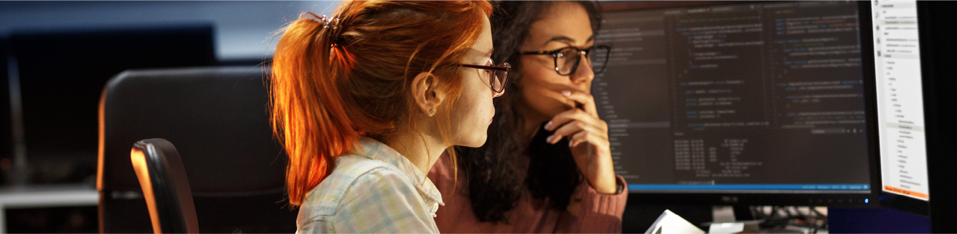 Two female engineers working together