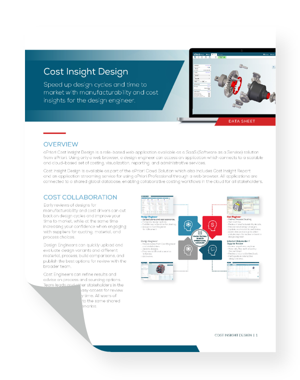 Cost Insight Generate Datasheet