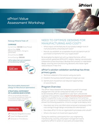 aPriori Value Assessment Workshop