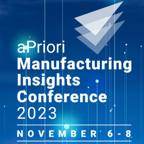 aPriori 2023 Manufacturing Insights Conference (MIC) blue event logo