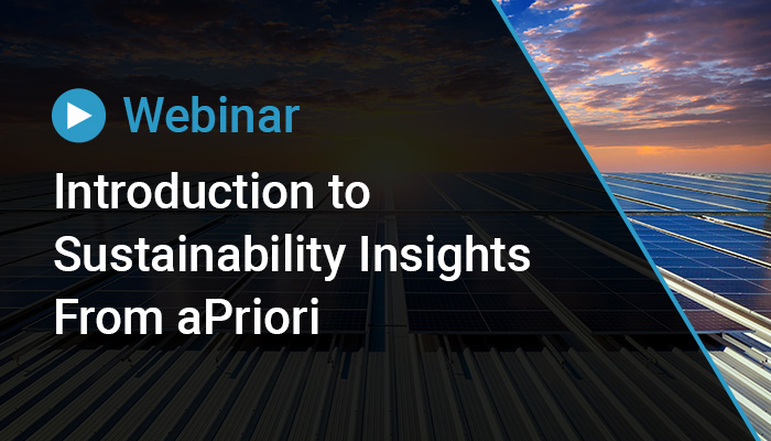 Introduction to Sustainability Insights from aPriori