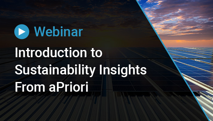 aPriori Sustainability Insights Webinar Image