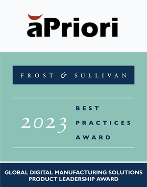 Frost & Sullivan digital manufacturing award and aPriori logo