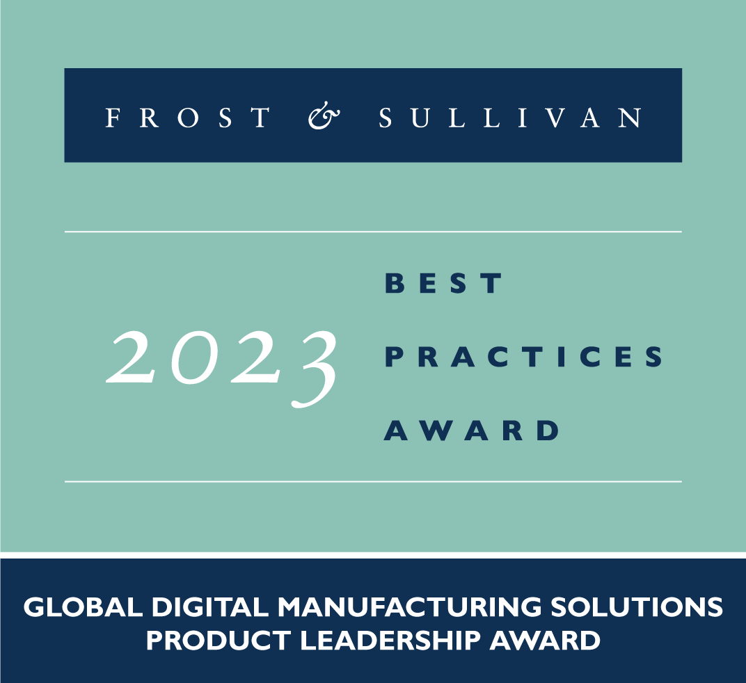 2023 Frost & Sullivan logo for aPriori digital manufacturing software award