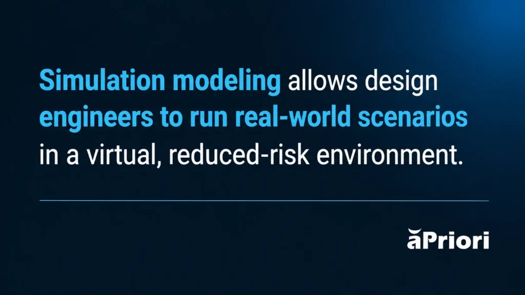 Simulation Modeling allows design engineers to run real-world scenarios in a virtual, risk free environment