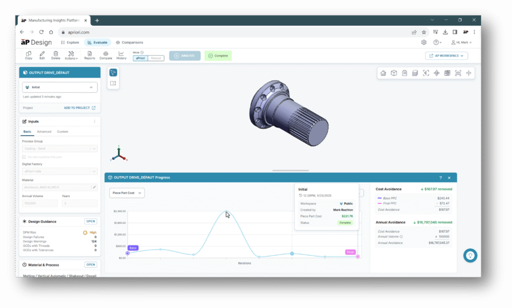 aPriori Automated Manufacturing Simulation