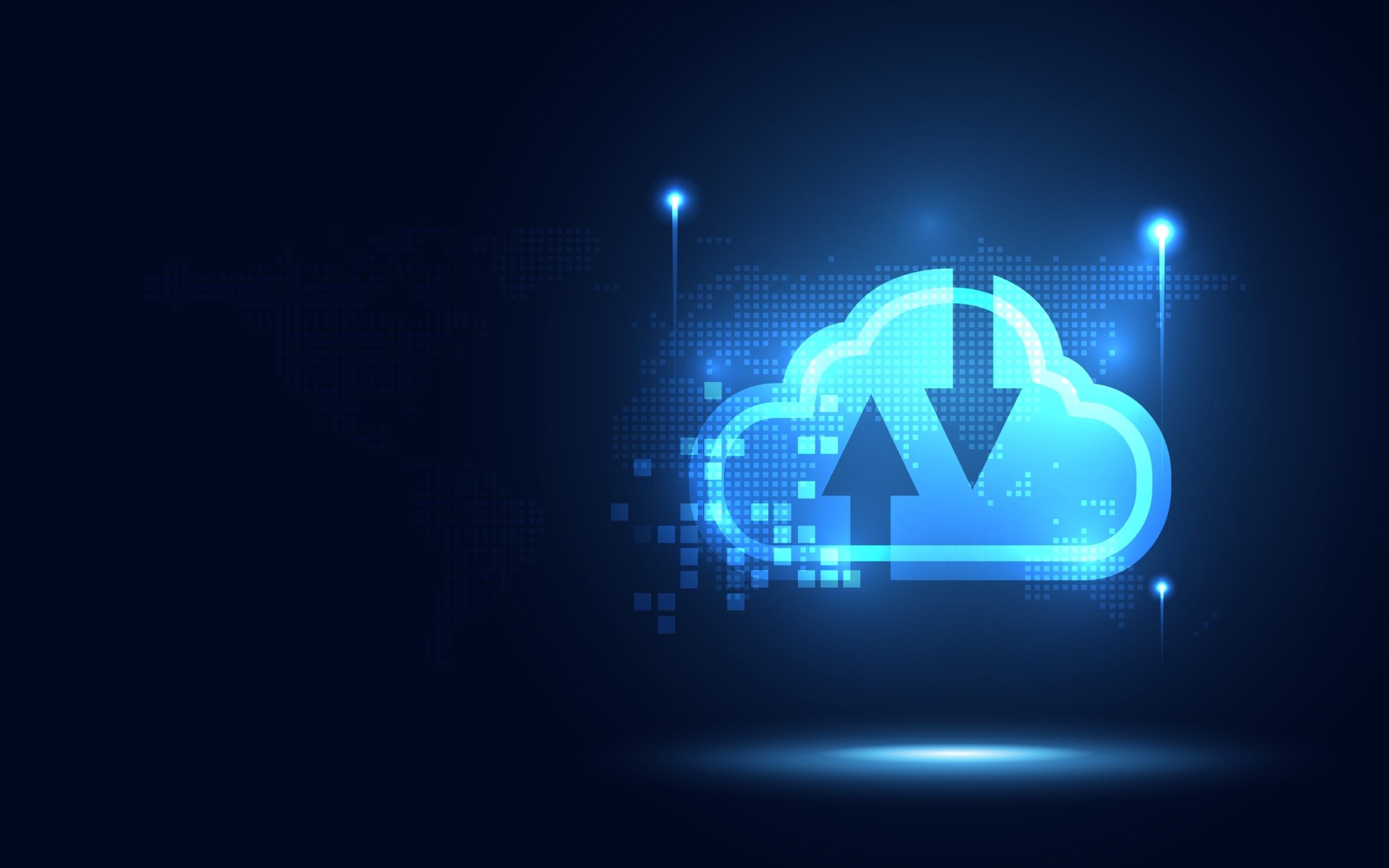 Image of the Cloud with arrows moving up and down